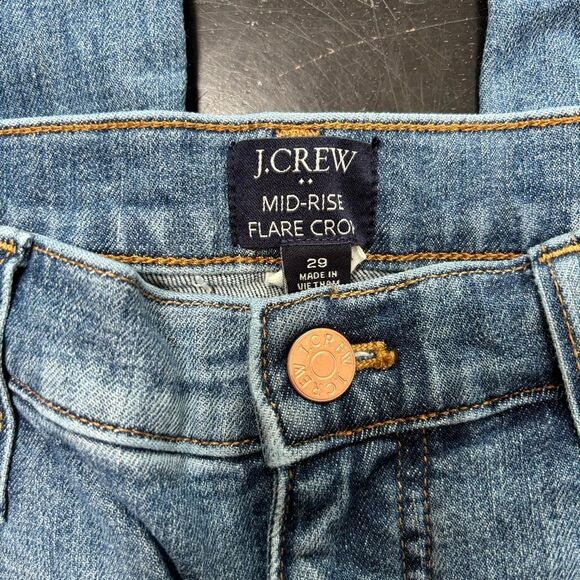 J. Crew Mid-Rise Flare Crop‎ jeans woman’s size 29 - Picture 2 of 5